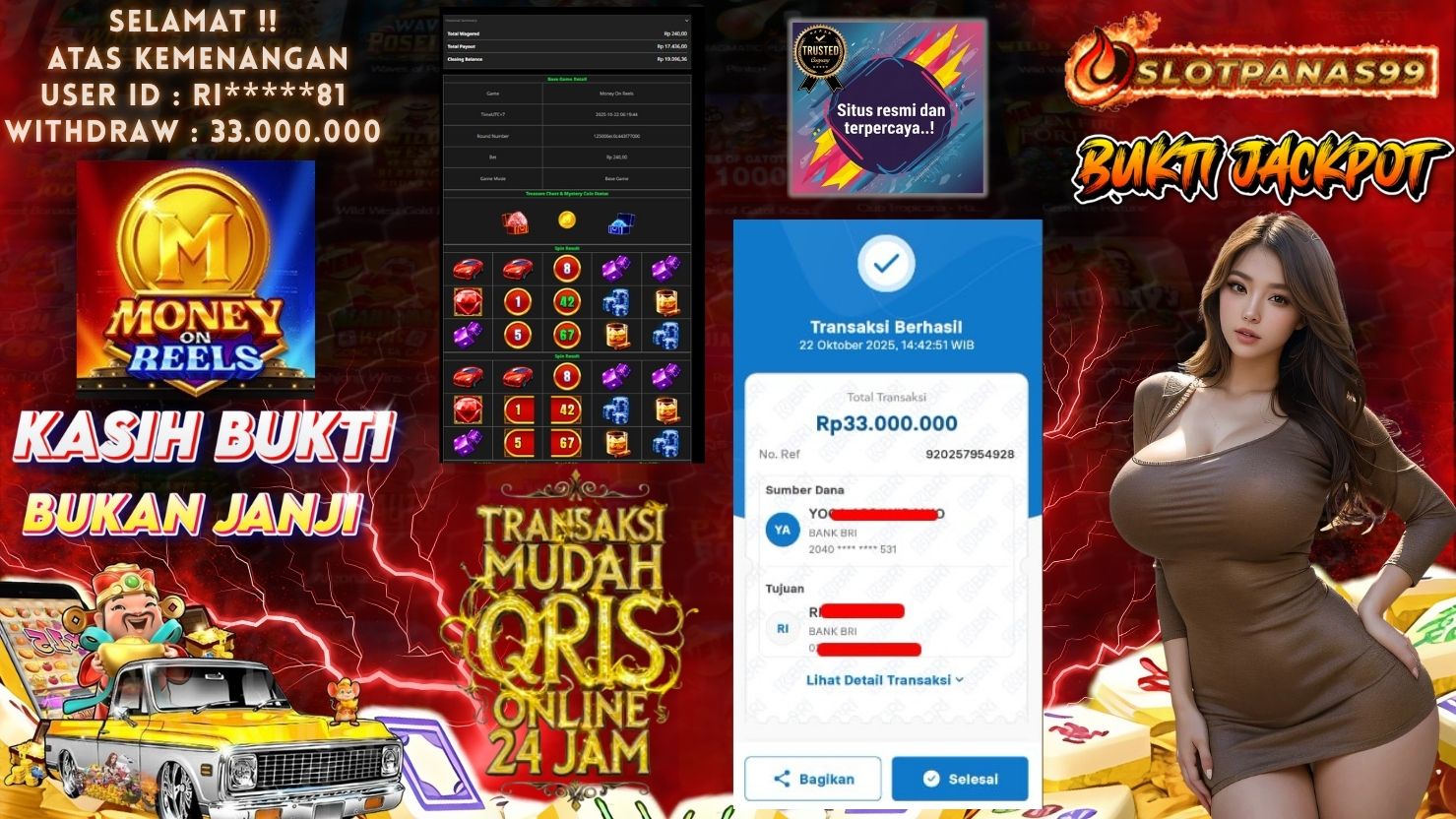 SLOTPANAS99 JACKPOT SLOT MONEY ON REELS
